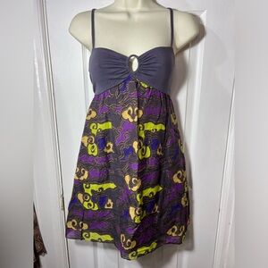 Free people vintage silk/cotton mini dress size 4